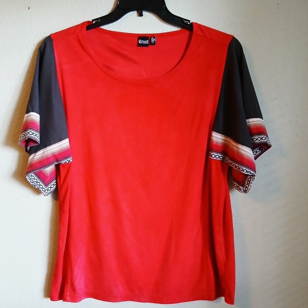 Cruel Red Suede Pullover Size XL